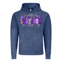 Vintage Denim I am a survivor purple ribbon Vintage Hoodie - NancyCooperArtShop
