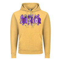 Vintage Mustard I am a survivor purple ribbon Vintage Hoodie - NancyCooperArtShop