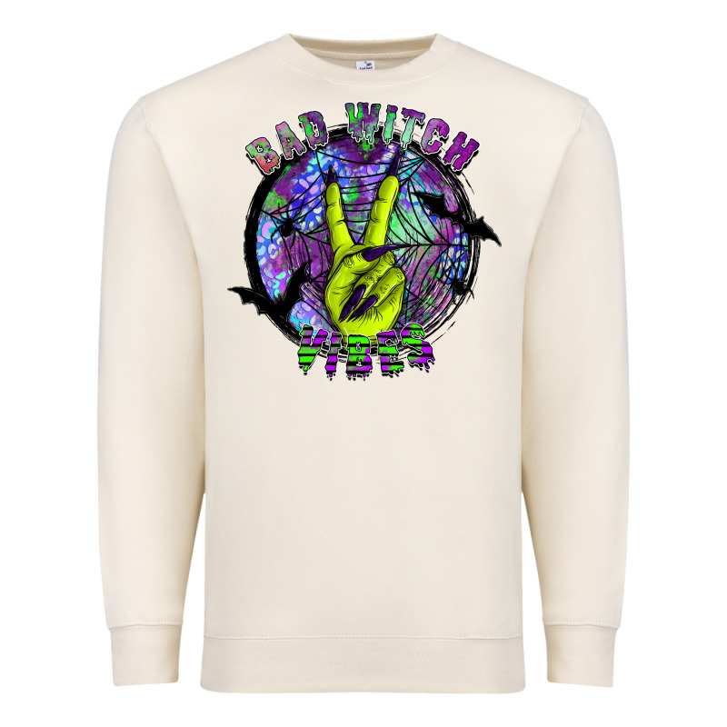 Bad Witch Vibes Premium Sweatshirt by SublimationCraftShop | Teevron