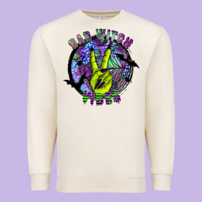 Bad Witch Vibes Premium Sweatshirt Designed By Sublimationcraftshop