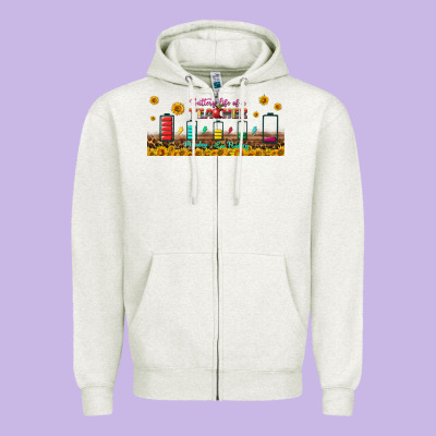 Battery Life Of A Teacher Libbey Glass Zipper Hoodie Designed By Bundleandbundleshop