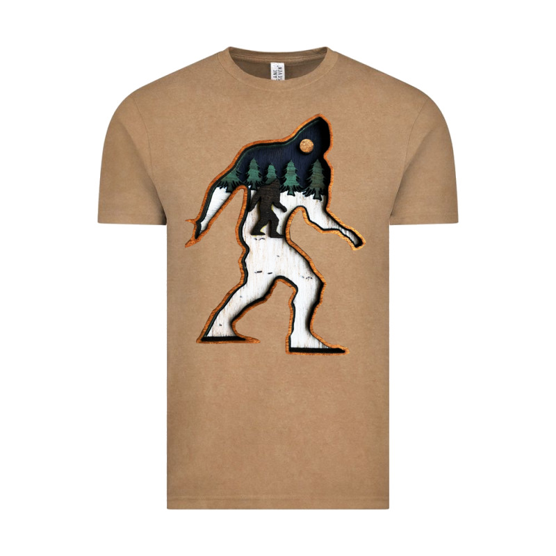 Bigfoot Wood Layered Christmas Vintage Tee by DesigneFamous | Teevron