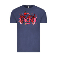 One Loved Teacher Afro Messy Bun Vintage Tee | Teevron