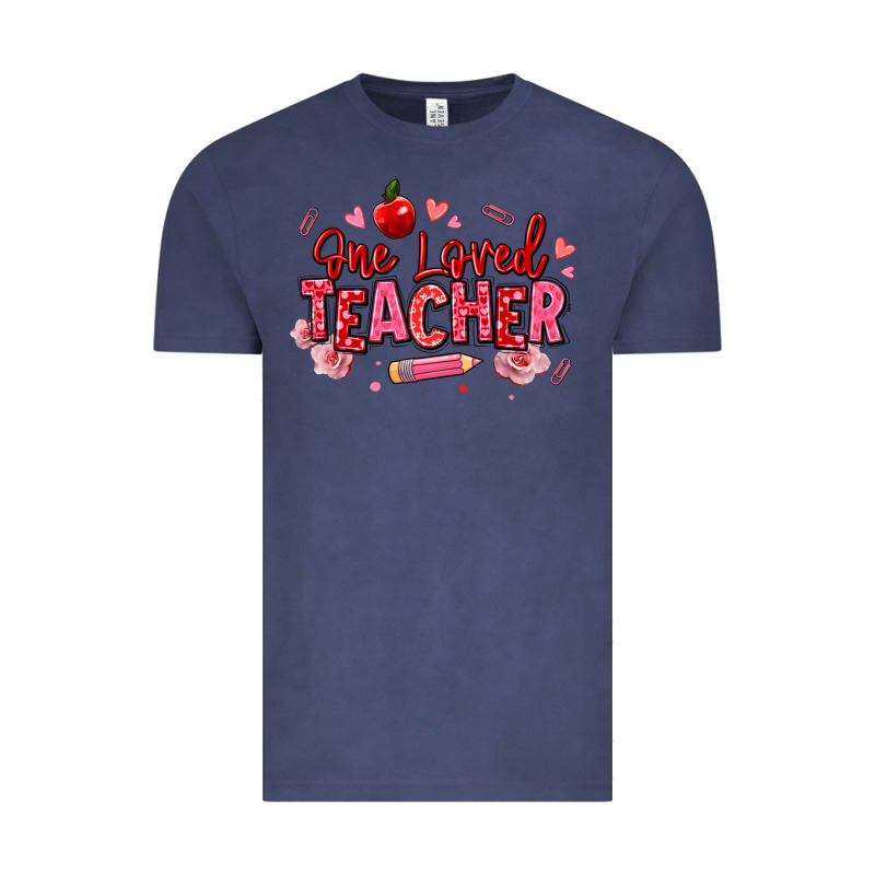 One Loved Teacher Afro Messy Bun Vintage Tee by texasbilliewilder | Teevron
