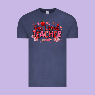 One Loved Teacher Afro Messy Bun Vintage Tee Designed By Texasbilliewilder