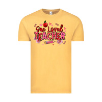 Vintage Mustard one loved teacher afro messy bun Vintage Tee - texasbilliewilder