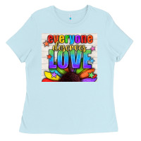Baby Blue Everyone Deserves Love Pride LGBTQ+ Tumbler Ladies Tee - BundleAndBundleShop