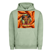 Pigment Oil Green fall african girl Urban Hoodie - BarkalooDesign