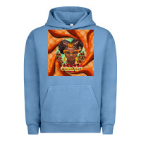 Pigment Pebble Blue fall african girl Urban Hoodie - BarkalooDesign