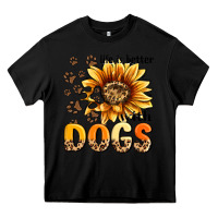 Black life is better with dogs sunflower Heavy Core Tee - MaliasSmallBusiness