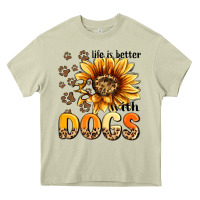 Mossy life is better with dogs sunflower Heavy Core Tee - MaliasSmallBusiness