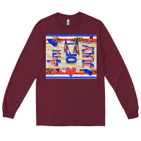 Burgundy 4 th of july Long Sleeve Tee - TumblerDesignByShophia