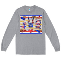 Heather Grey 4 th of july Long Sleeve Tee - TumblerDesignByShophia