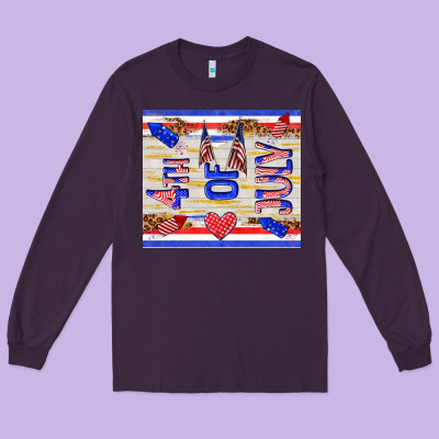 4 Th Of July Long Sleeve Tee Designed By Tumblerdesignbyshophia