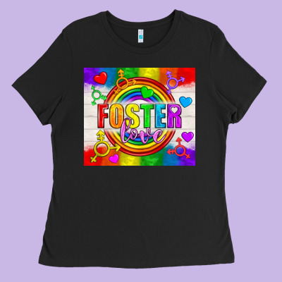 Foster Love Lgbtq+ Tumbler Ladies Tee Designed By Bundleandbundleshop