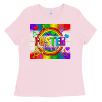 Bubblegum Pink Foster Love LGBTQ+ Tumbler Ladies Tee - BundleAndBundleShop