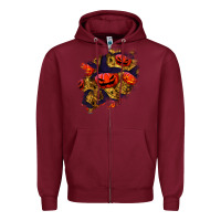 Burgundy halloween pumpkin patch  2 Zipper Hoodie - BundleAndBundleShop