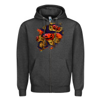 Charcoal Heather halloween pumpkin patch  2 Zipper Hoodie - BundleAndBundleShop