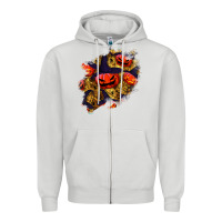 Dove Grey halloween pumpkin patch  2 Zipper Hoodie - BundleAndBundleShop