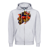 Heather Grey halloween pumpkin patch  2 Zipper Hoodie - BundleAndBundleShop
