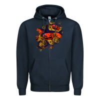Navy halloween pumpkin patch  2 Zipper Hoodie - BundleAndBundleShop