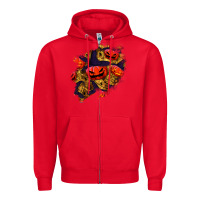 Red halloween pumpkin patch  2 Zipper Hoodie - BundleAndBundleShop