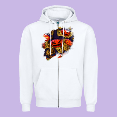 Halloween Pumpkin Patch  2 Zipper Hoodie Designed By Bundleandbundleshop