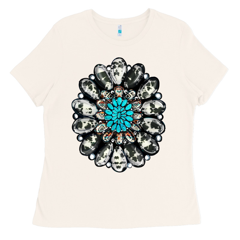 Cowhide Aztec Gemstone Ladies Tee by RanaPortraitStore | Teevron