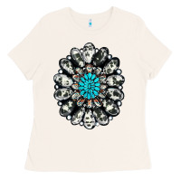 Bone cowhide aztec gemstone Ladies Tee - RanaPortraitStore
