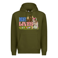 Army Green he lives easter Premium Hoodie - FaDigitalArtStudio