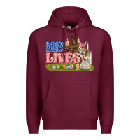 Burgundy he lives easter Premium Hoodie - FaDigitalArtStudio