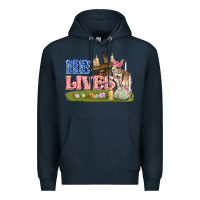 Navy he lives easter Premium Hoodie - FaDigitalArtStudio