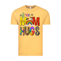Vintage Mustard Free Mom Hugs with Butterflies Vintage Tee - texasbilliewilder