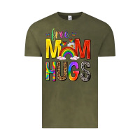Vintage Olive Free Mom Hugs with Butterflies Vintage Tee - texasbilliewilder