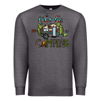 Charcoal Heather let's go camping Premium Sweatshirt - CowhideDigitalArt