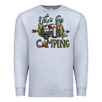 Heather Grey let's go camping Premium Sweatshirt - CowhideDigitalArt