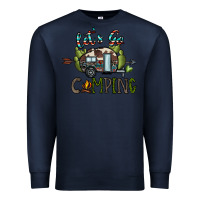 Navy let's go camping Premium Sweatshirt - CowhideDigitalArt