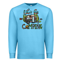 Ocean Blue let's go camping Premium Sweatshirt - CowhideDigitalArt