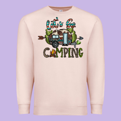 Let's Go Camping Premium Sweatshirt Designed By Cowhidedigitalart