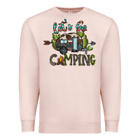 Pale Pink let's go camping Premium Sweatshirt - CowhideDigitalArt