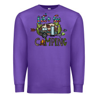 Purple let's go camping Premium Sweatshirt - CowhideDigitalArt