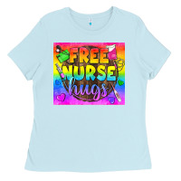 Baby Blue Free Nurse Hugs LGBTQ+ Tumbler Ladies Tee - BundleAndBundleShop