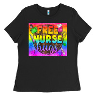Black Free Nurse Hugs LGBTQ+ Tumbler Ladies Tee - BundleAndBundleShop
