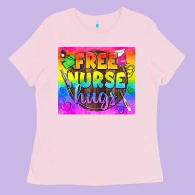 Free Nurse Hugs Lgbtq+ Tumbler Ladies Tee Designed By Bundleandbundleshop