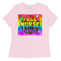 Bubblegum Pink Free Nurse Hugs LGBTQ+ Tumbler Ladies Tee - BundleAndBundleShop