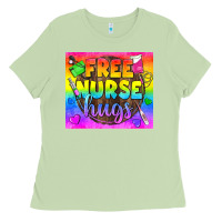 Matcha Free Nurse Hugs LGBTQ+ Tumbler Ladies Tee - BundleAndBundleShop