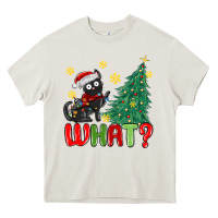 Cream christmas  cat  what Heavy Core Tee - MaliasSmallBusiness