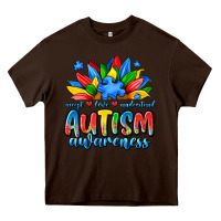 Chocolate Brown autism awareness accept love understand Heavy Core Tee - JahusDesignShop