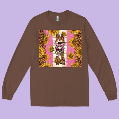 Skull Mom Sunflowers Long Sleeve Tee Designed By Tumblerdesignbyshophia