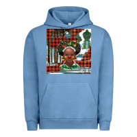 Pigment Pebble Blue Christmas African girl Urban Hoodie - BarkalooDesign
